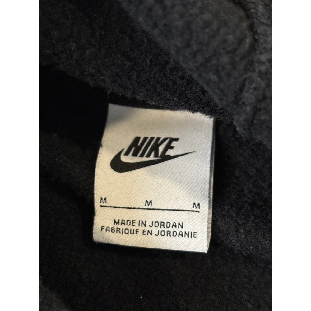 Nike Girls Black Fleece Pullover Hoodie White Futura Logo Size Medium Sweatshirt